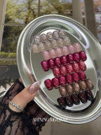 【A.Shining Moment / 30セット限定販売 / 受注販売(9月末前後納期)】Black Cherry 8-Piece Magnetic Gel Magnetic Nails / SET