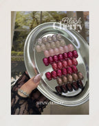 【A.Shining Moment / 30セット限定販売 / 受注販売(9月末前後納期)】Black Cherry 8-Piece Magnetic Gel Magnetic Nails / SET