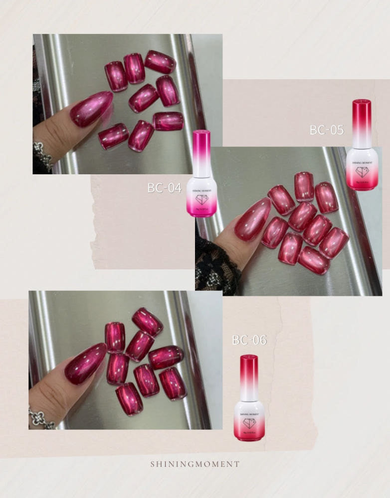 【A.Shining Moment / 30セット限定販売 / 受注販売(9月末前後納期)】Black Cherry 8-Piece Magnetic Gel Magnetic Nails / SET