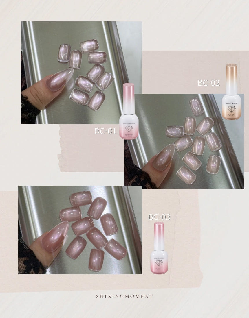 【A.Shining Moment / 30セット限定販売 / 受注販売(9月末前後納期)】Black Cherry 8-Piece Magnetic Gel Magnetic Nails / SET
