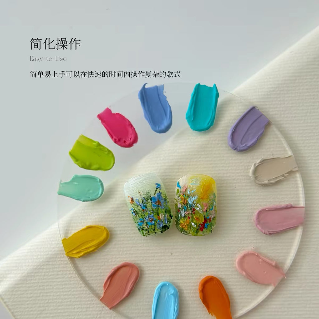 【YHH NAIL / 受注販売(納期未定:要問合せ) / (~1031)】YHH Cherry Blossom Pigment Glue 40 Colors U01-40 No-Wash Texture Oil Paint Glue Texture Effect 2g Can Armor Oil Glue / 颜料胶40色 U01-40 免洗质地油画胶肌理效果2g罐装甲油胶