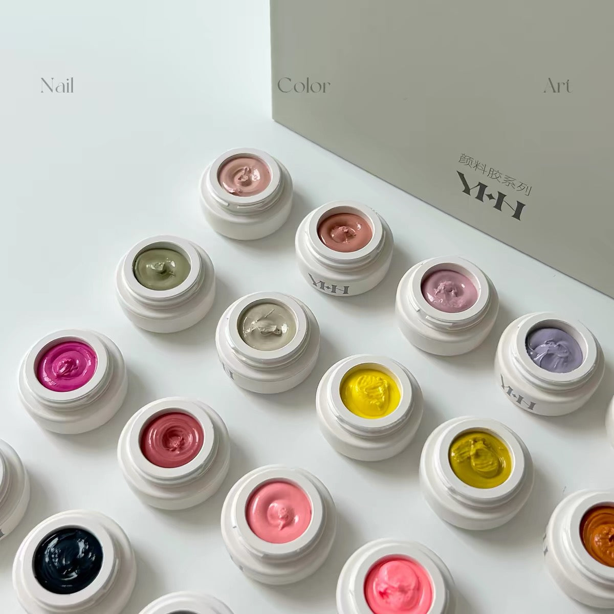 【YHH NAIL / 受注販売(納期未定:要問合せ) / (~1031)】YHH Cherry Blossom Pigment Glue 40 Colors U01-40 No-Wash Texture Oil Paint Glue Texture Effect 2g Can Armor Oil Glue / 颜料胶40色 U01-40 免洗质地油画胶肌理效果2g罐装甲油胶