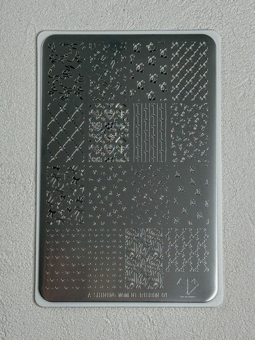 【A.Shining Moment / 受注販売(8月末前後納期)】Shining Denim Plate 4-Piece Set / Plate Nails, Stamping Nails, Nail Art