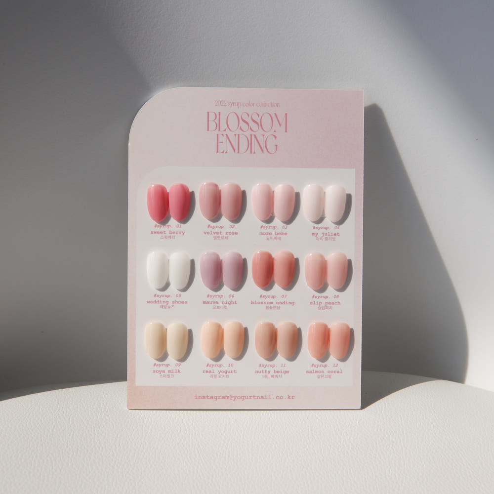 【YOGURT / 受注販売(6月末前後納期)】Yogurt Gel Nail Spring Flower Ending Syrup Gel 12-Piece Collection / BLOSSOM ENDING