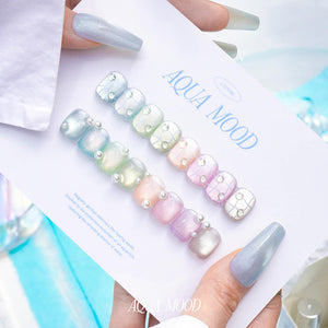 【CATS ME / 受注販売(6月末前後納期)】Aqua Mood Magnetic Gel 8-Piece Set Summer Nails Pedicure Nail Supplies