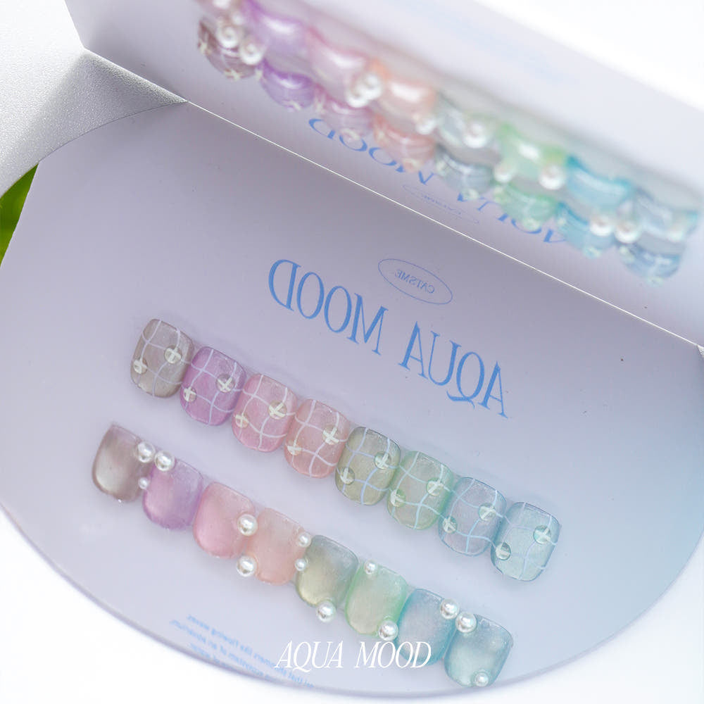 【CATS ME / 受注販売(6月中旬前後納期)】Aqua Mood Magnetic Gel 8-Piece Set Summer Nails Pedicure Nail Supplies