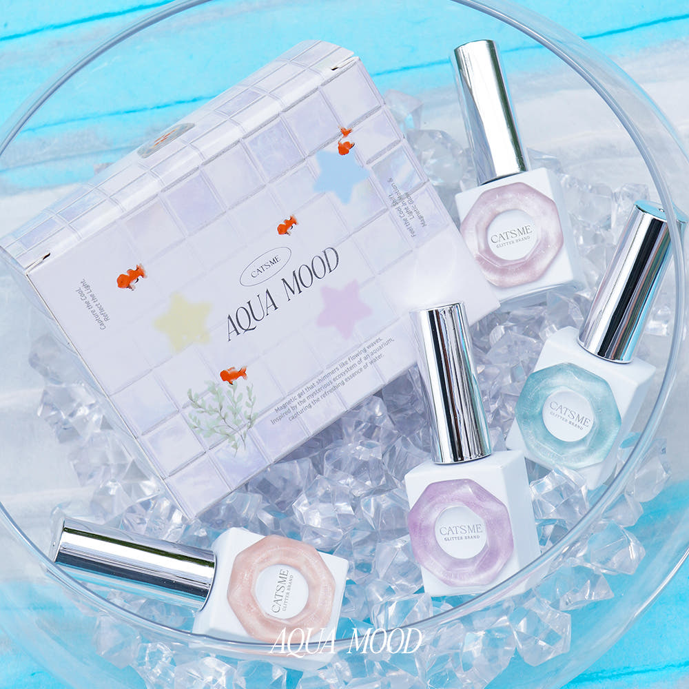 【CATS ME / 受注販売(6月中旬前後納期)】Aqua Mood Magnetic Gel 8-Piece Set Summer Nails Pedicure Nail Supplies