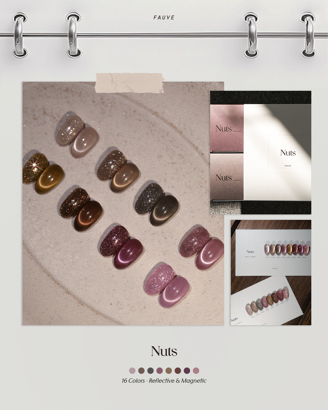 【FAUVE】Nuts: Reflective & Magnet Collection 16-piece set