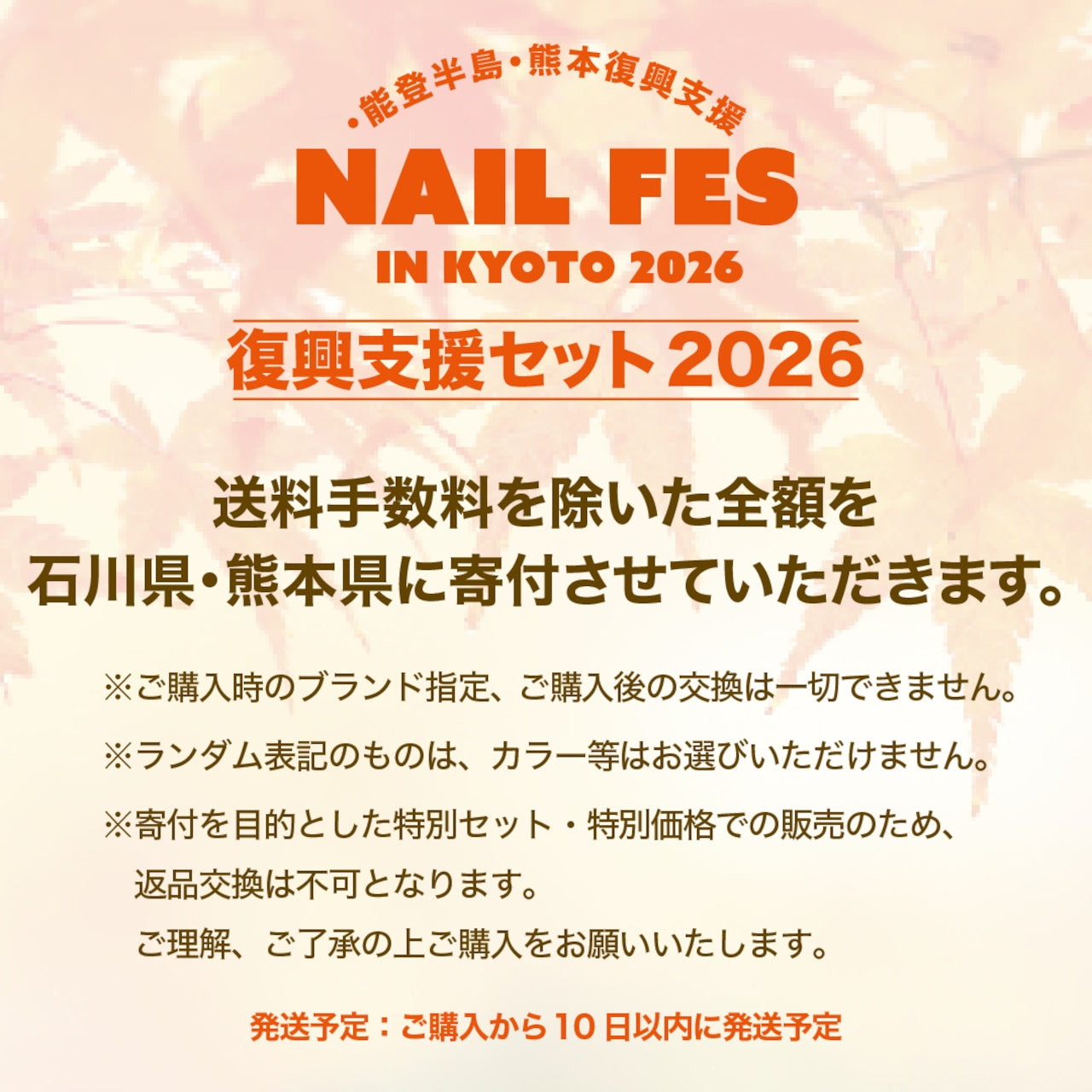 【NAIL FES KYOTO 2026】能登半島熊本復興支援セット(送料込み)【クーポン併用不可】