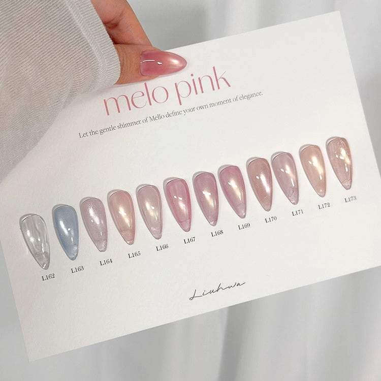 【LIUHWA / 受注販売(5月末前後納期)】LIUHWA Gel Melopink Color Gel 10ml 12-Piece Collection Pink Gel Nails Subtle Pearl