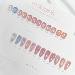 【LIUHWA / 受注販売(5月末前後納期)】LIUHWA Gel Melopink Color Gel 10ml 12-Piece Collection Pink Gel Nails Subtle Pearl
