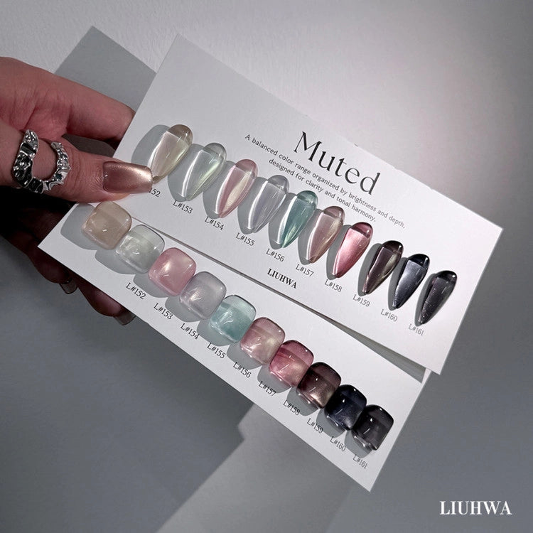 【LIUHWA / 受注販売(5月末前後納期)】LIUHWA Gel Muted Color Gel 10ml 10-Piece Collection Gel Nail Supplies Magnetic Glitter