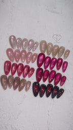 【A.Shining Moment / 30セット限定販売 / 受注販売(9月末前後納期)】Black Cherry 8-Piece Magnetic Gel Magnetic Nails / SET