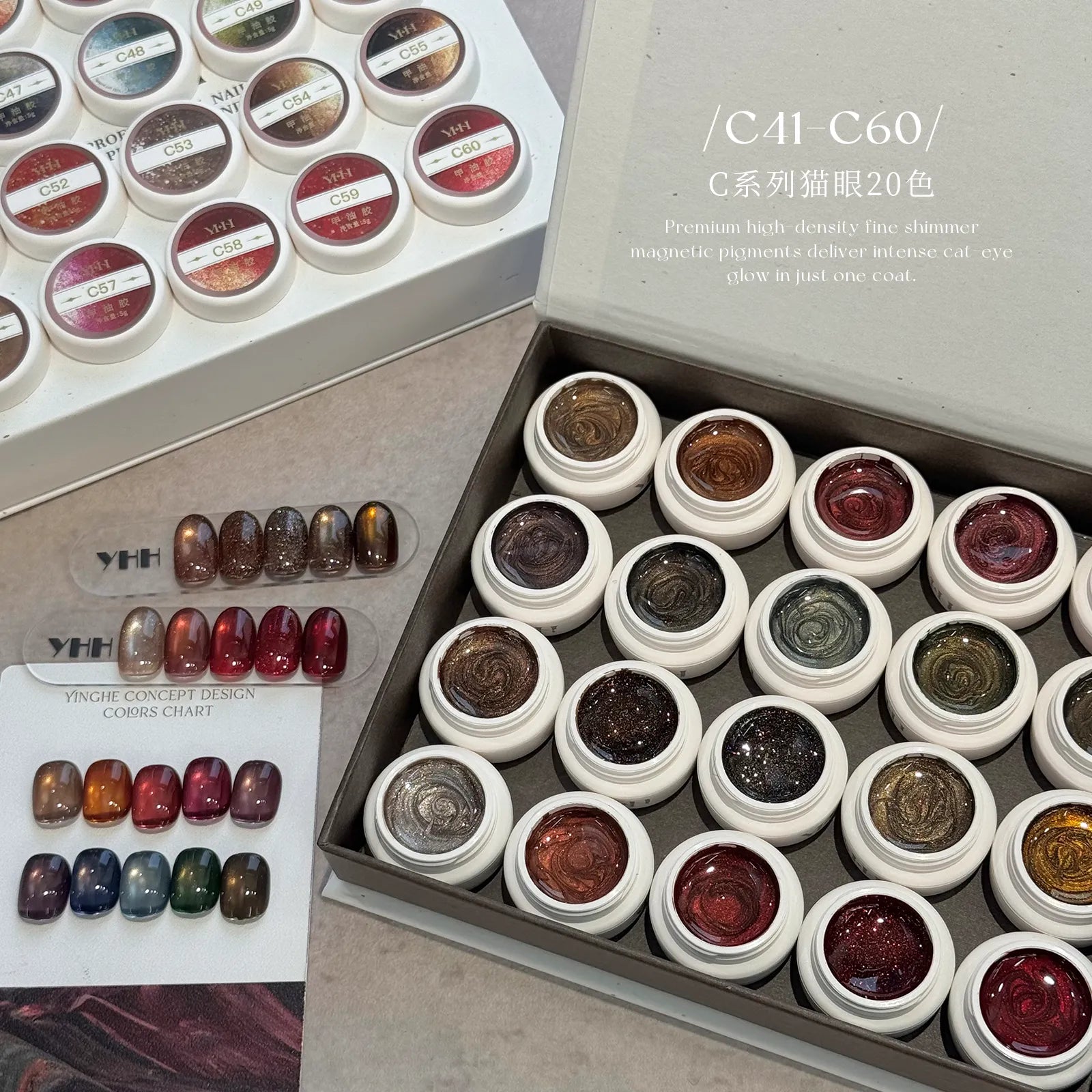 【YHH NAIL / 受注販売(7月中旬前後納期)】Sakura Four Seasons Cat's Eye 5g C41-C60 Single Item