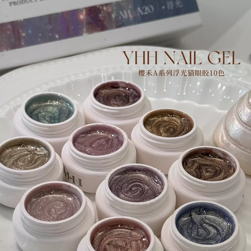 【YHH NAIL / 受注販売(7月中旬前後納期)】YHH Sakura Floating Light Series Cat Eye Gel 10 Colors High-Quality Magnetic Powder Flashing Effect / 5g