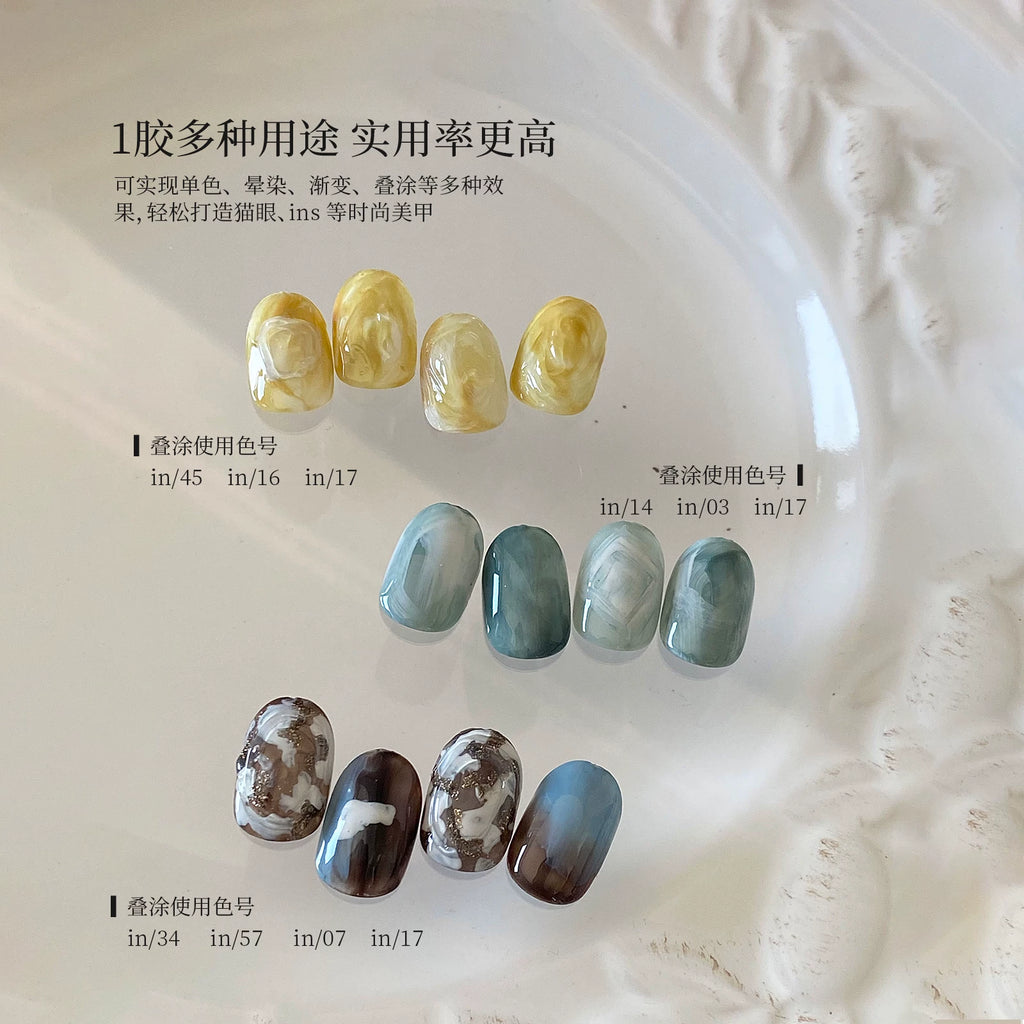 【YHH NAIL / 受注販売(納期未定:要問合せ) / (~1031)】YHH Cherry Blossom INS Series Gel Set 60 Color Can Armor Oil Gel Low Saturation Semi-Transparent Taste Nail Art 5g / YHH樱禾 INS系列套胶60色 罐装甲油胶 低饱和半透色涩味美甲5g