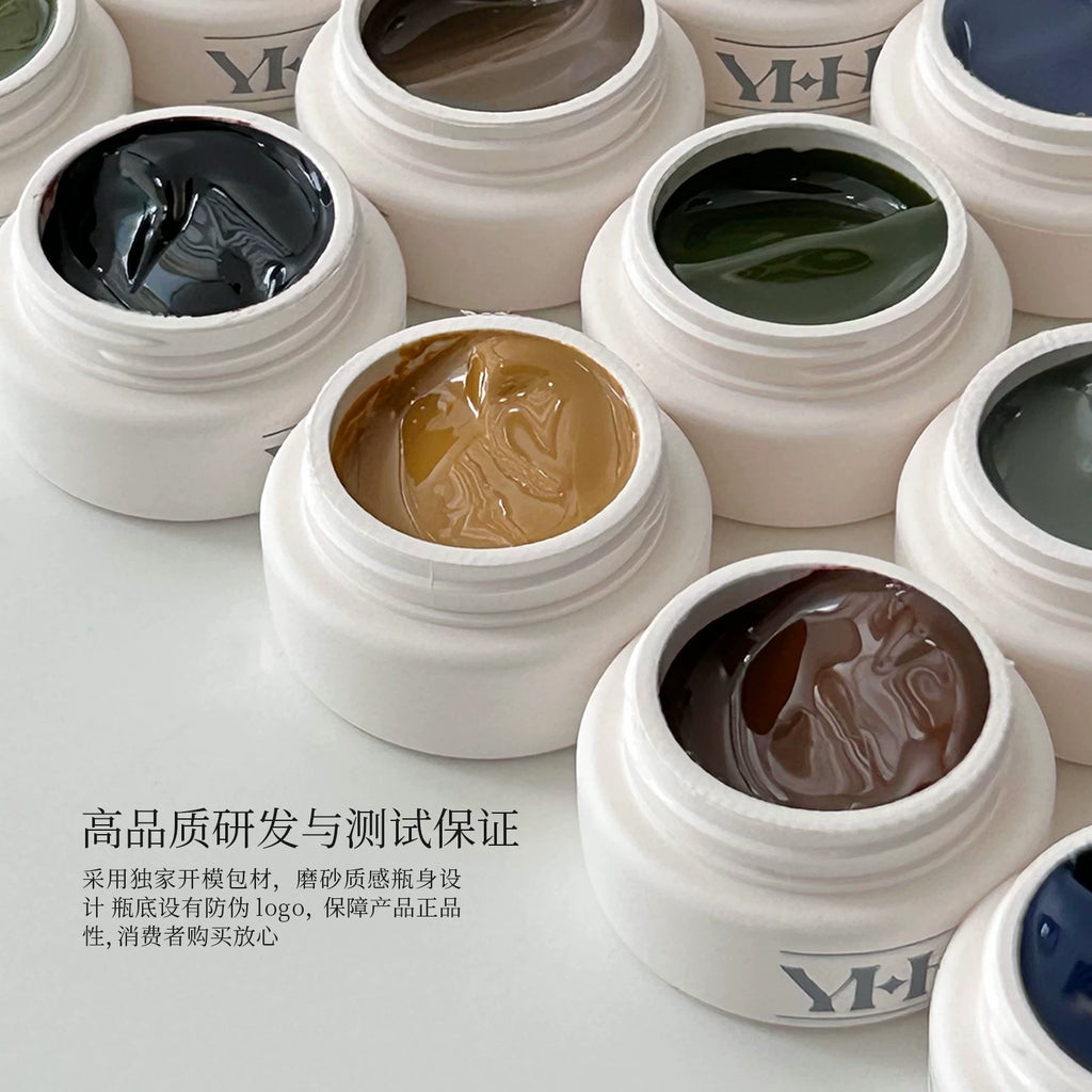 【YHH NAIL / 受注販売(納期未定:要問合せ) / (~1031)】YHH Cherry Blossom INS Series Gel Set 60 Color Can Armor Oil Gel Low Saturation Semi-Transparent Taste Nail Art 5g / YHH樱禾 INS系列套胶60色 罐装甲油胶 低饱和半透色涩味美甲5g
